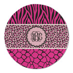Triple Animal Print Round Linen Placemat (Personalized)