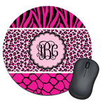 Triple Animal Print Round Mouse Pad (Personalized)