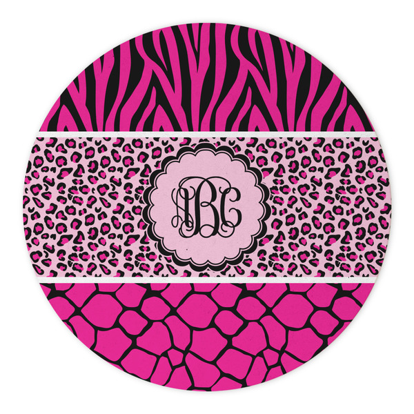 Triple Animal Print Round Paper Coaster - Approval