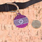 Triple Animal Print Round Pet ID Tag - Large - In Context