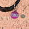 Triple Animal Print Round Pet ID Tag - Small - In Context
