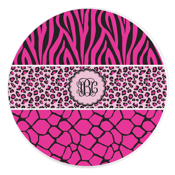 Custom Triple Animal Print Round Stone Trivet (Personalized)