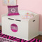 Triple Animal Print Round Wall Decal on Toy Chest
