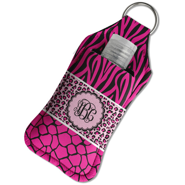 Triple Animal Print Sanitizer Holder Keychain - Large in Case