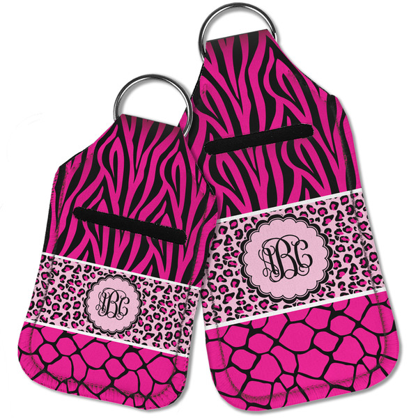 Triple Animal Print Sanitizer Holder Keychain - Parent Main