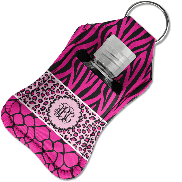 Triple Animal Print Sanitizer Holder Keychain - Small in Case