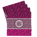 Triple Animal Print Absorbent Stone Coasters - Set of 4 (Personalized)