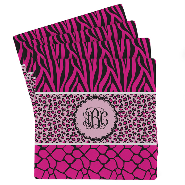 Custom Triple Animal Print Absorbent Stone Coasters - Set of 4 (Personalized)
