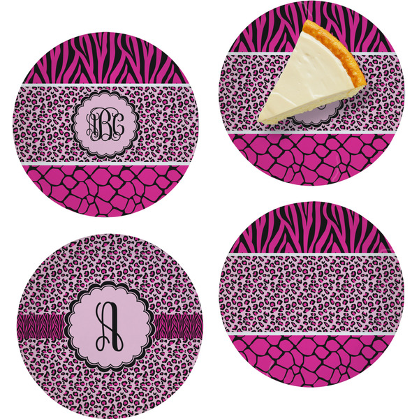 Triple Animal Print Set of Appetizer / Dessert Plates