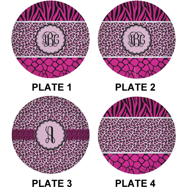 Triple Animal Print Set of Lunch / Dinner Plates (Approval)