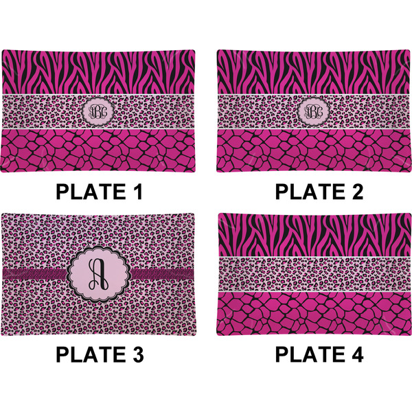 Triple Animal Print Set of Rectangular Dinner Plates (Approval)