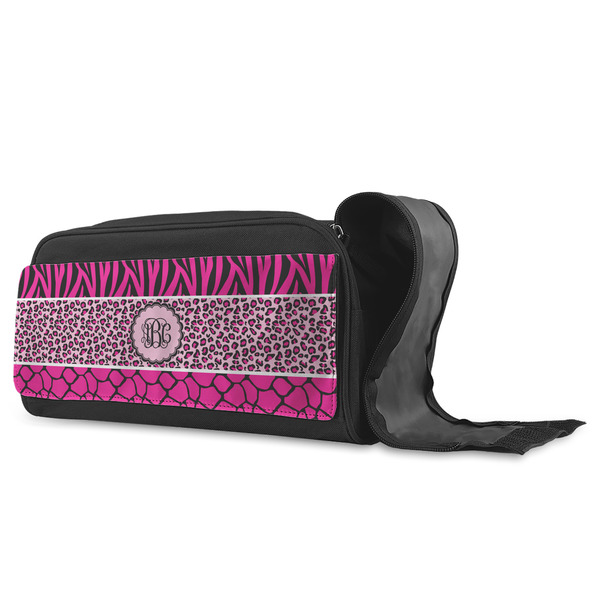 Triple Animal Print Shoe Bags - ANGLE (Open)