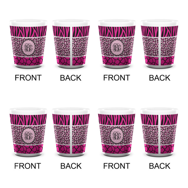 Triple Animal Print Shot Glass - White - Set of 4 - APPROVAL