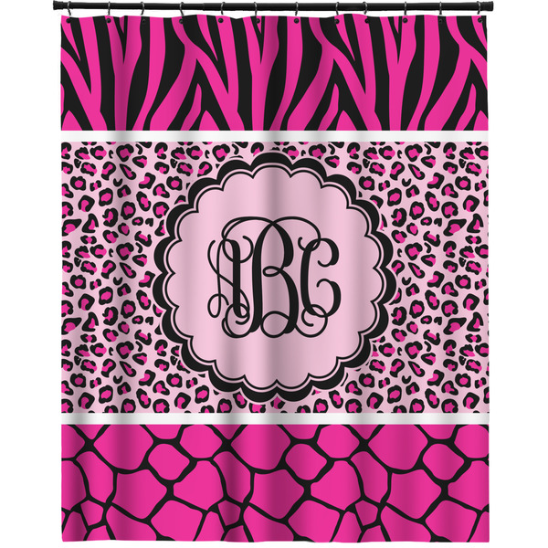 Custom Triple Animal Print Extra Long Shower Curtain - 70"x84" (Personalized)
