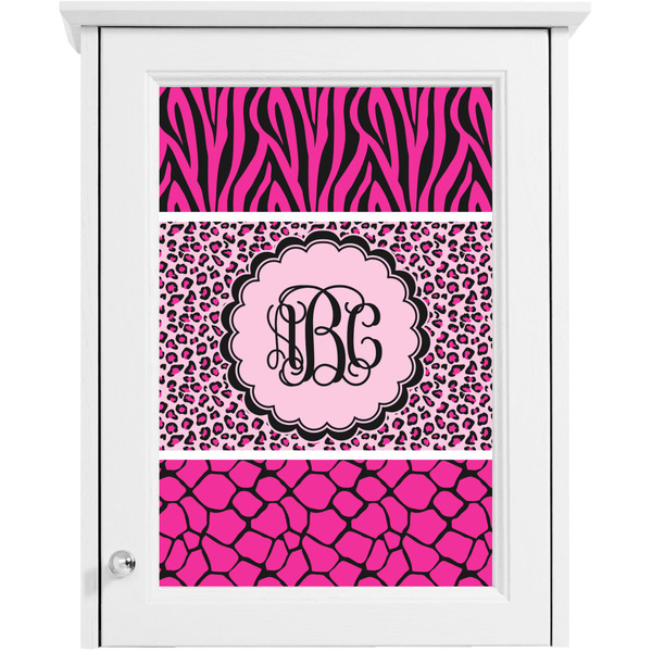 Triple Animal Print Single White Cabinet Decal