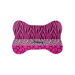 Triple Animal Print Bone Shaped Dog Food Mat (Small) (Personalized)