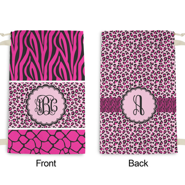 Triple Animal Print Small Laundry Bag - Front & Back View