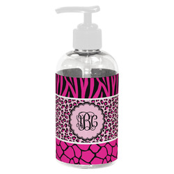 Triple Animal Print Plastic Soap / Lotion Dispenser (8 oz - Small - White) (Personalized)