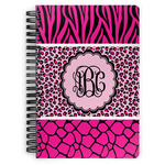 Triple Animal Print Spiral Notebook - 7x10 w/ Monogram
