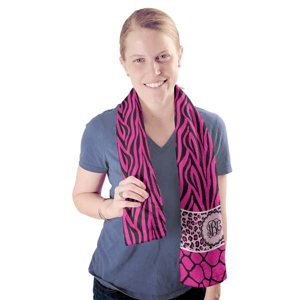 Triple Animal Print Sport Towel - Exercise use - Model