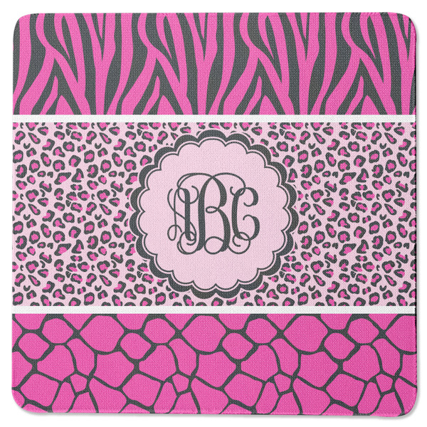 Triple Animal Print Square Coaster Rubber Back - Single
