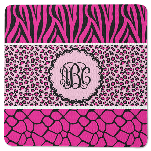 Triple Animal Print Square Coaster Rubber Back - Single