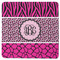 Triple Animal Print Square Rubber Backed Coaster (Personalized)