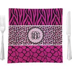 Triple Animal Print Glass Square Lunch / Dinner Plate 9.5" (Personalized)