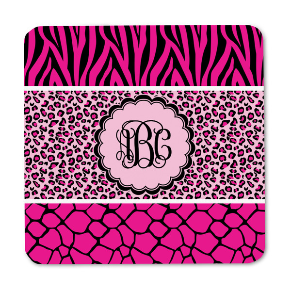 Triple Animal Print Square Fridge Magnet - FRONT
