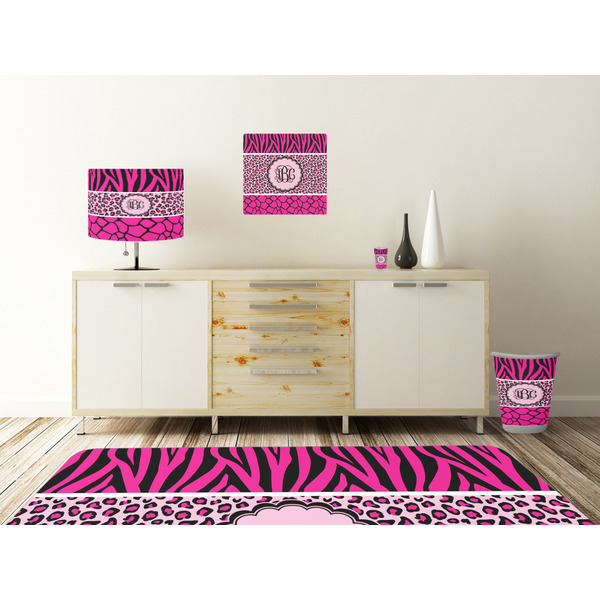 Triple Animal Print Square Wall Decal Wooden Desk