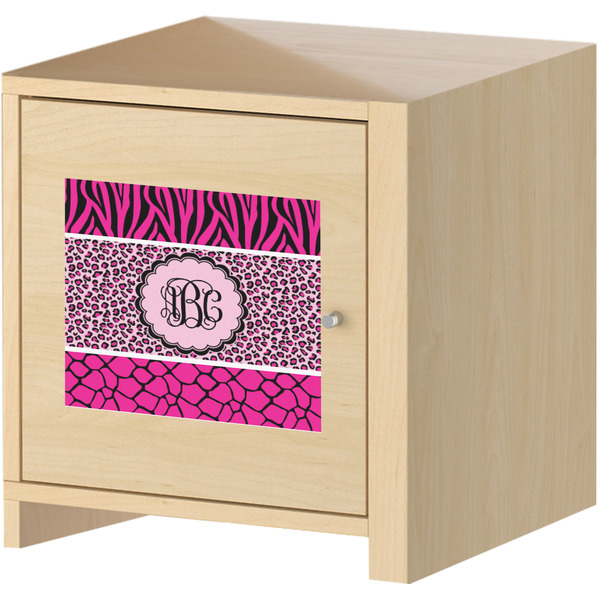 Triple Animal Print Square Wall Decal on Wooden Cabinet