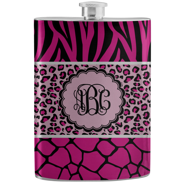 Custom Triple Animal Print Stainless Steel Flask (Personalized)