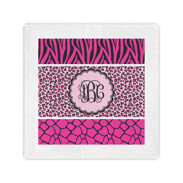 Custom Triple Animal Print Cocktail Napkins (Personalized)