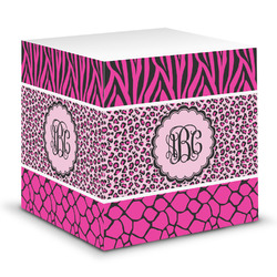 Triple Animal Print Sticky Note Cube (Personalized)