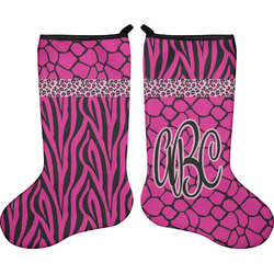 Triple Animal Print Holiday Stocking - Double-Sided - Neoprene (Personalized)