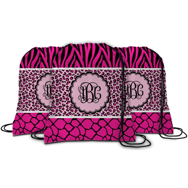 Triple Animal Print String Backpack - MAIN