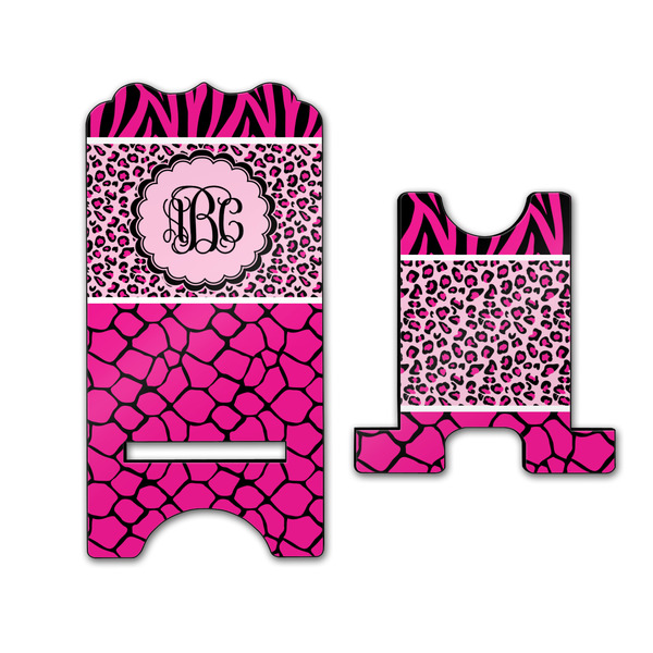 Triple Animal Print Stylized Phone Stand - Front & Back - Large