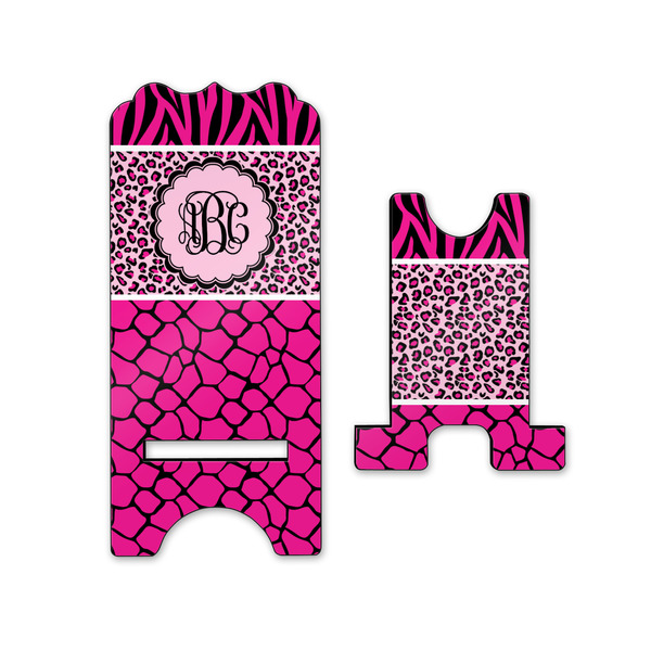 Triple Animal Print Stylized Phone Stand - Front & Back - Small