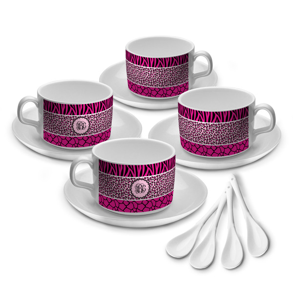 Triple Animal Print Tea Cup - Set of 4