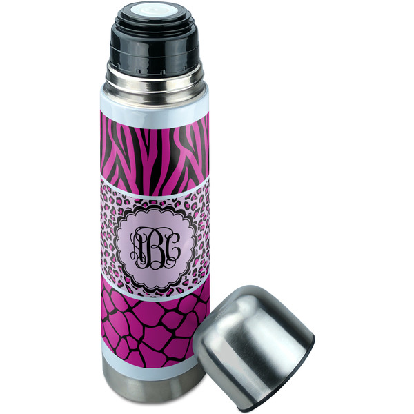 Triple Animal Print Thermos - Lid Off