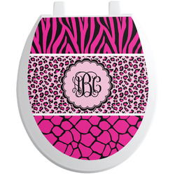 Triple Animal Print Toilet Seat Decal - Round (Personalized)
