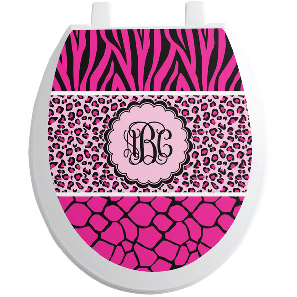 Custom Triple Animal Print Toilet Seat Decal (Personalized)