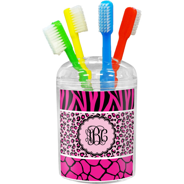 Custom Triple Animal Print Toothbrush Holder (Personalized)