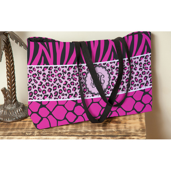 Triple Animal Print Tote w/Black Handles - Lifestyle View