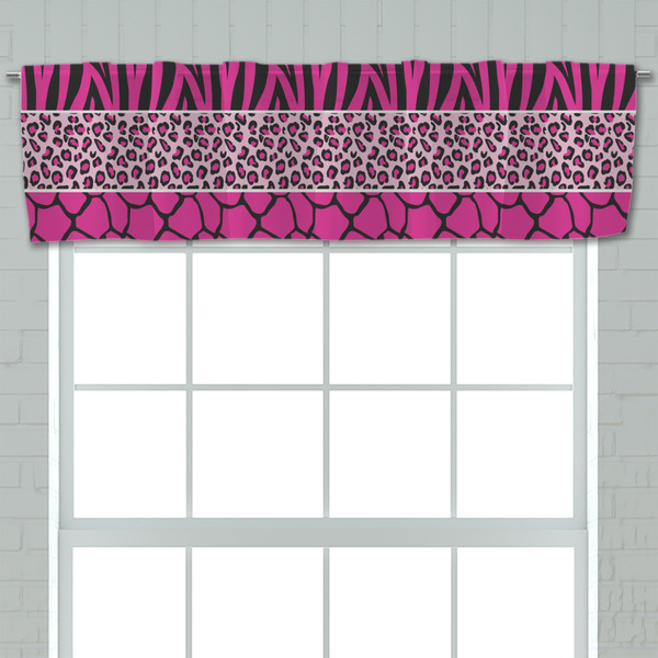 Triple Animal Print Valance - Closeup on window