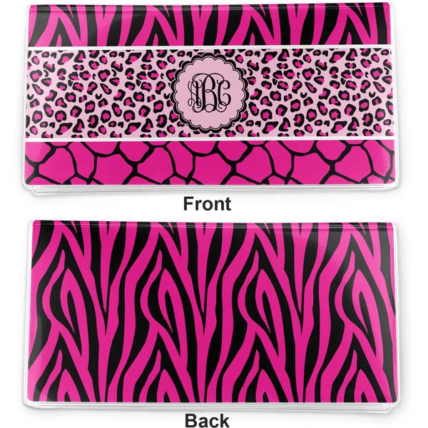 Triple Animal Print Vinyl Check Book Cover - Front and Back