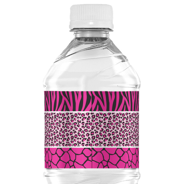 Triple Animal Print Water Bottle Label - Back View
