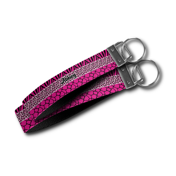 Triple Animal Print Webbing Keychain FOBs - Size Comparison