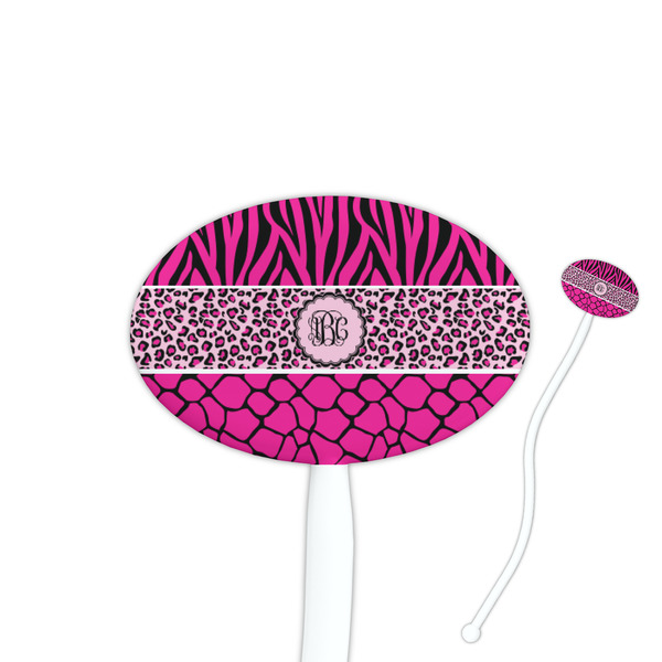Custom Triple Animal Print Oval Plastic Stir Sticks (Personalized)