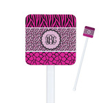 Triple Animal Print Square Plastic Stir Sticks (Personalized)